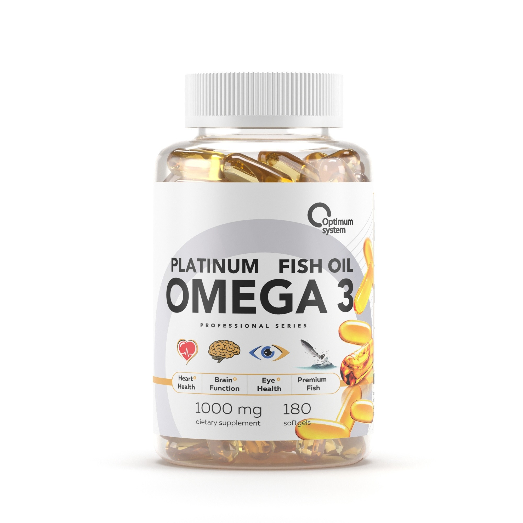 Optimum System Optimum System Omega 3 Platinum Fish Oil, 180 капс. 