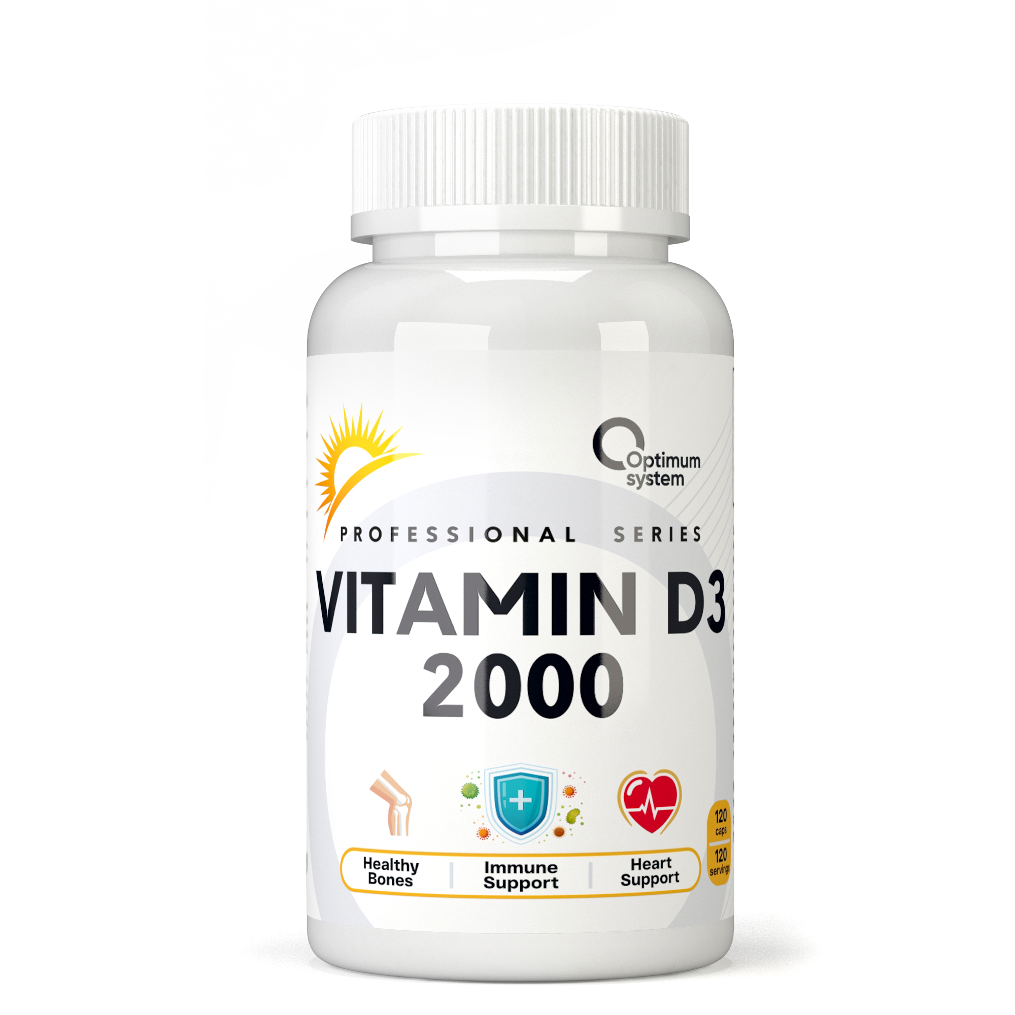 Optimum System Vitamin D-3 2000, 120 капс. 
