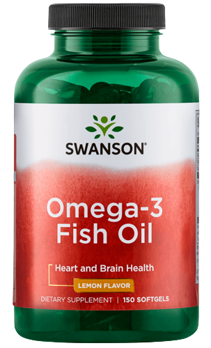 Swanson Omega-3 Fish Oil - Lemon Flavor, 150 капс.