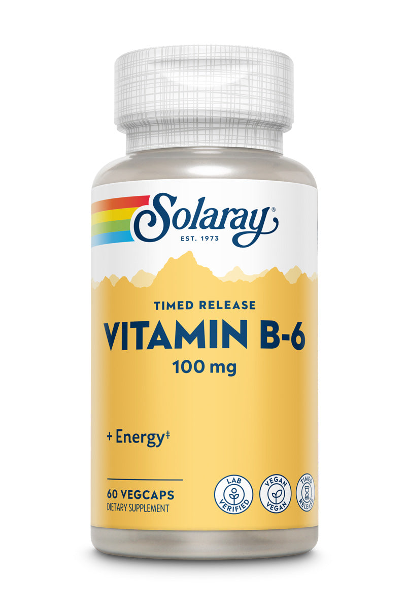 Solaray Vitamin B6 Time-Release 100mg, 60 капс. 