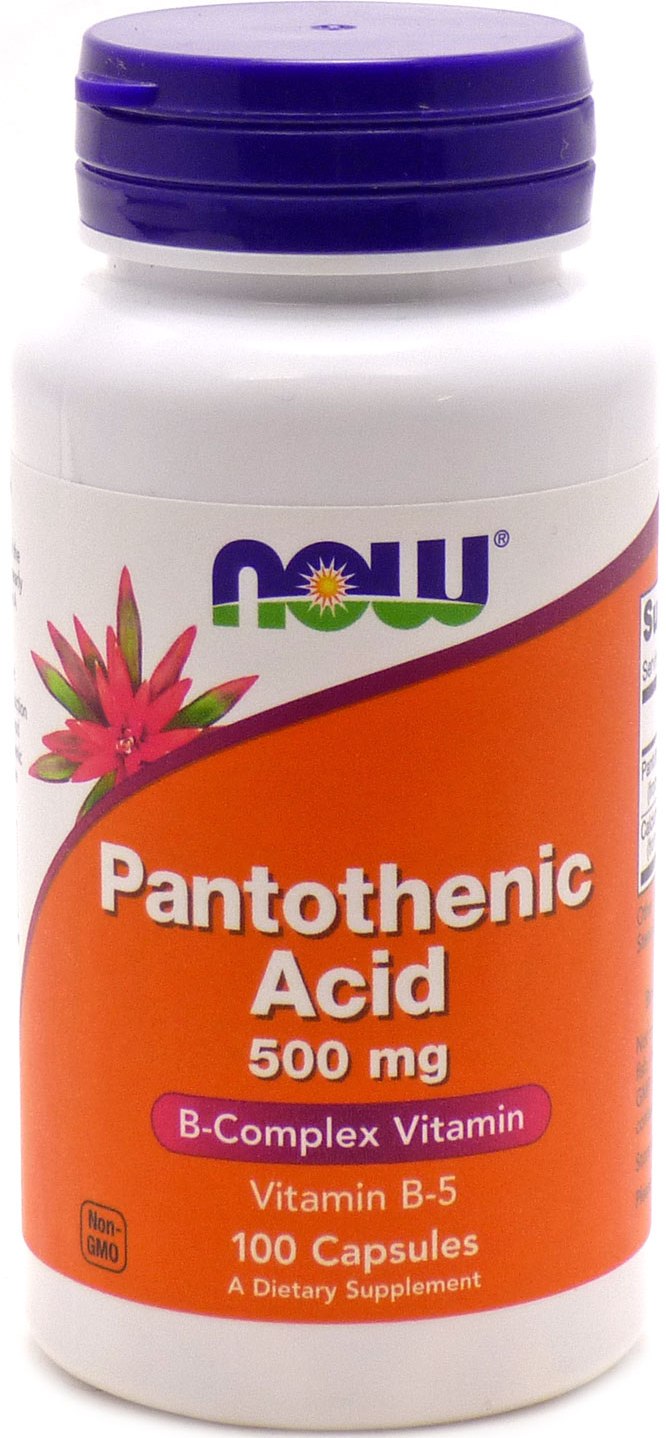 NOW Pantothenic Acid 500 мг, 100 капс.