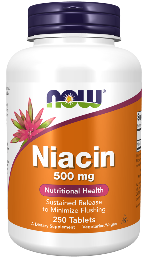 NOW Niacin 500 mg, 250 таб. 