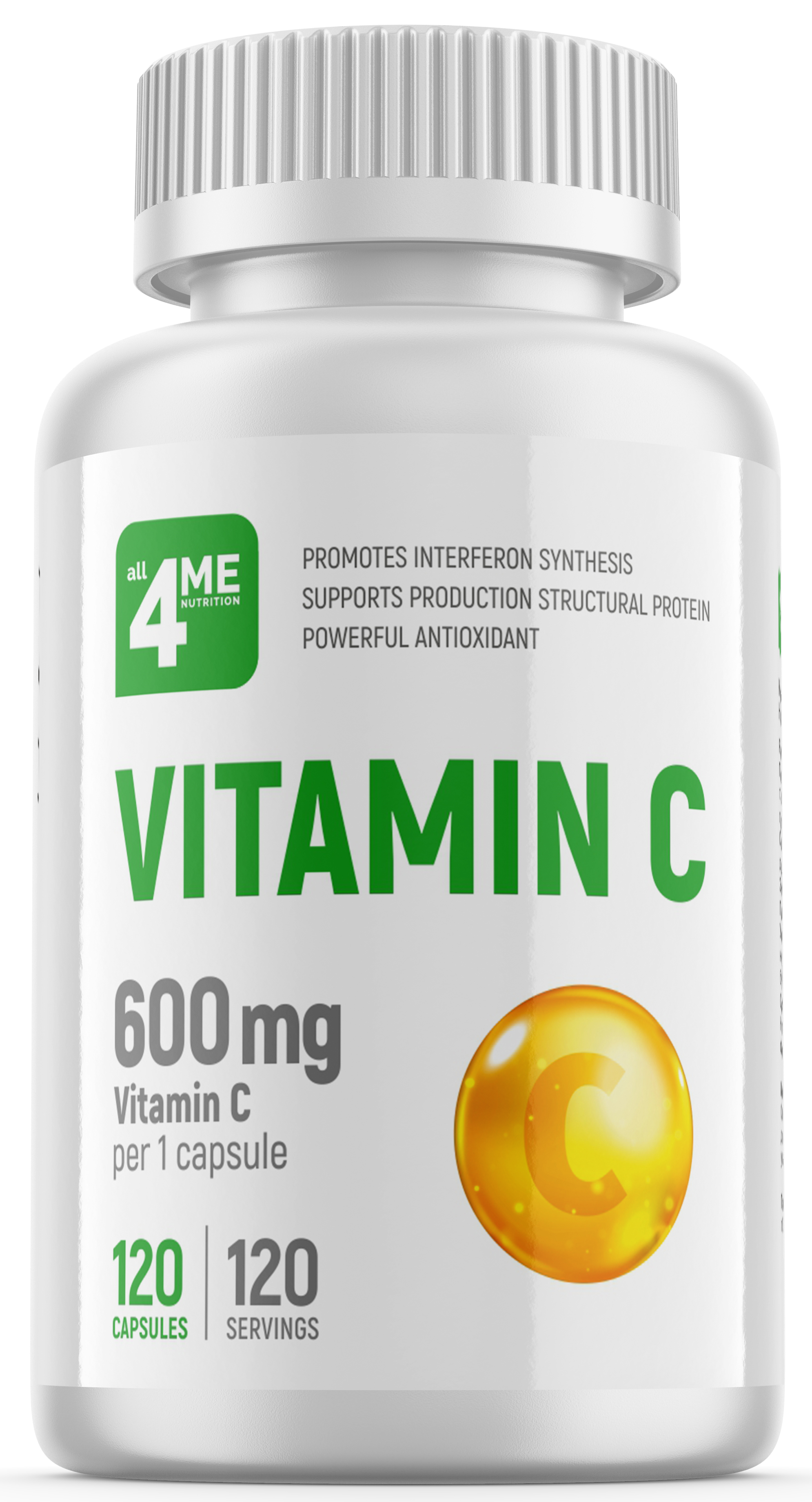 4Me Nutrition Vitamin C 600 mg, 120 капс.
