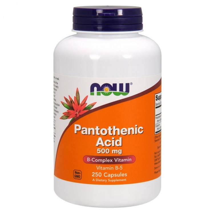 NOW Pantothenic Acid 500 мг, 250 капс.