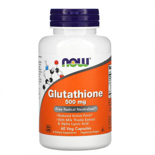 NOW Glutathione 500 mg, 60 капс. 