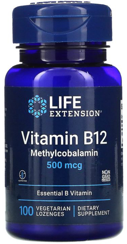 LIFE Extension Vitamin B12 Methylcobalamin 500 mcg, 100 капс. 