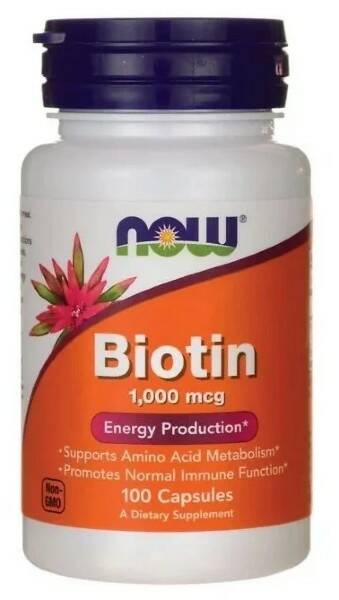 NOW Biotin 1000 mcg, 100 капс. 
