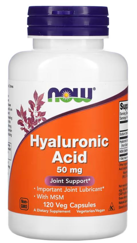 Now Hyaluronic Acid 50 mg with MSM, 120 капс. 