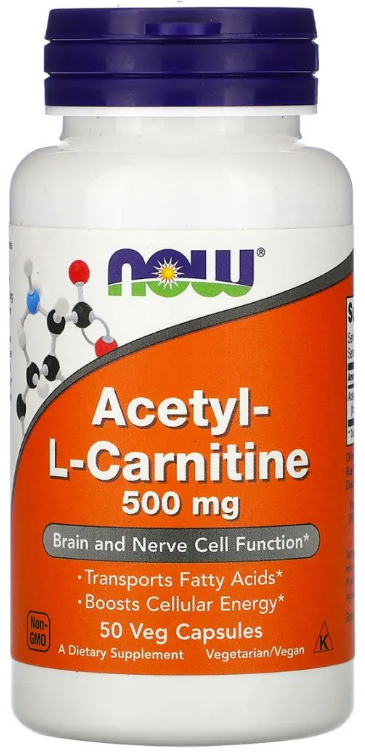 NOW Acetyl-L Carnitine 500 mg, 50 капс. 