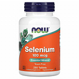 NOW Selenium 100 mcg, 250 таб.