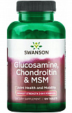 Swanson Glucosamine, Chondroitin & Msm (Highest Strength 3-in-1 Formula), 240 таб.