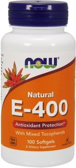 NOW NOW E-400 IU With Mixed Tocopherols, 100 капс. 