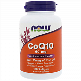 NOW CoQ10 60 мг With Omega-3, 120 капс.