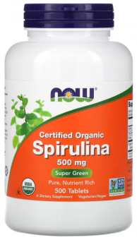 NOW NOW Organic Spirulina 500 mg, 500 таб. 