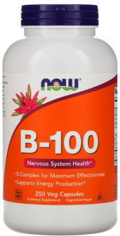 NOW NOW Vitamin B-100, 250 капс. 
