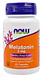 NOW Melatonin 3 мг, 60 капс.