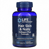 Life Extension Hair, Skin & Nails Collagen Plus Formula, 120 таб.