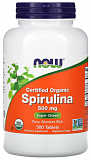 NOW Organic Spirulina 500 mg, 500 таб.