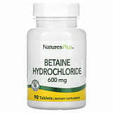 Nature's Plus Betaine Hydrochloride 600 mg, 90 таб.