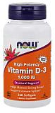 NOW Vitamin D-3 1000 IU, 360 капс.