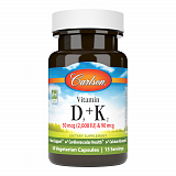 Carlson labs Vitamin D3 + K2, 30 капс.