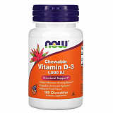 NOW Vitamin D-3 1000 IU Brain Fruit chew, 180 жев таб.