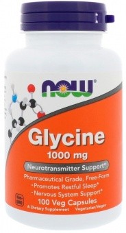 NOW NOW Glycine 1000 мг, 100 капс. 