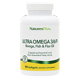 Nature's Plus ULTRA OMEGA 3/6/9 1200 мг, 90 капс.