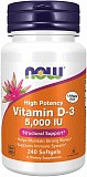 NOW Vitamin D-3 5000 IU, 240 капс.