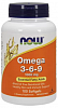 NOW NOW Omega 3-6-9 1000, 250 капс. Омега 3