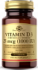 Solgar Solgar Vitamin D3 (Cholecalciferol) 25 mcg (1000 IU), 90 таб. 