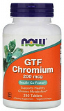 NOW GTF Chromium 200 mcg, 250 таб.