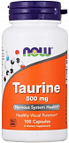 NOW Taurine 500 mg, 100 капс.