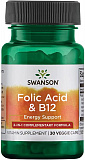 Swanson Folic Acid & B12, 30 капс.
