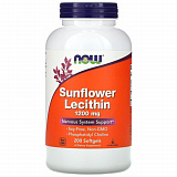 NOW Sunflower Lecithin 1200 mg, 200 капс.