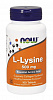 NOW NOW L-Lysine 500 mg, 100 таб. 