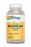 Solaray High Potency Betaine HCl with Pepsin 650мг, 250 капс.