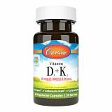 Carlson Labs Vitamin D3 + K2, 60 капс.