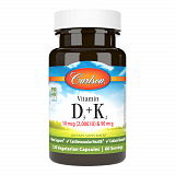 Carlson Labs Vitamin D3 + K2, 120 капс.